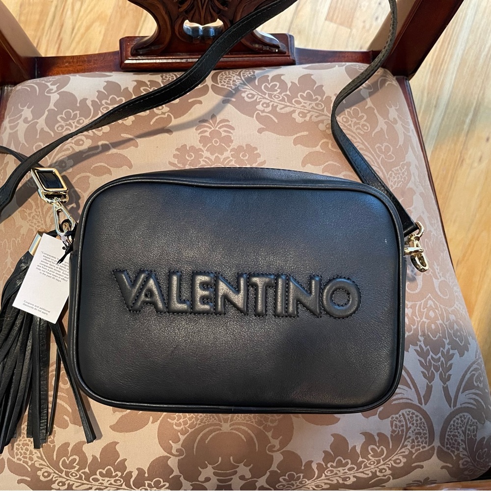 Valentino Black Leather Camera Bag